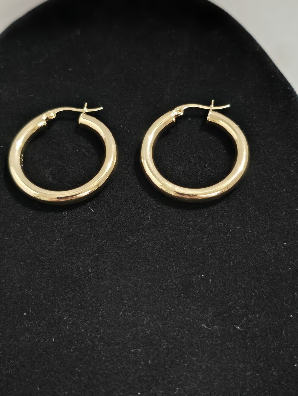 Sterling Silver Gold Vermil Hollow Hoop Earrings 1.2 Inch 4.3mm